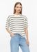 s.Oliver - Dames T-shirt met gemengde strepen - Relaxte pasvorm - Korte mouw - Ronde hals - Katoen - Donkerbruin