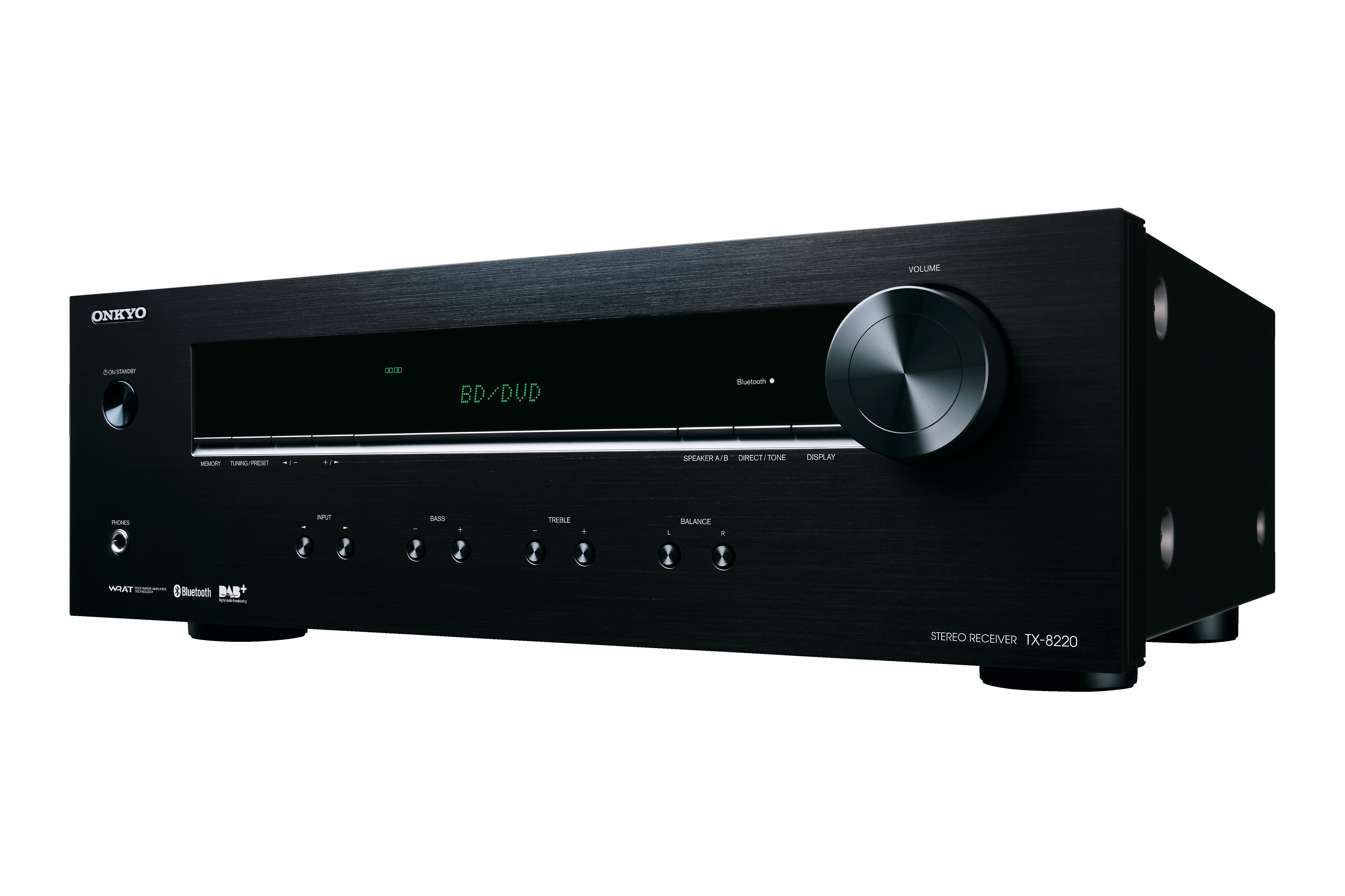 ONKYO TX-8220 Stereo Receiver - 2.1 kanalen, 100W, Bluetooth, DAB+, Zwart
