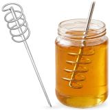 Agitateur hélicoïdal pour sirop d'abeille - Accessoire pour perceuse - Inox, embout d'agitation de 5,5 cm - Pour dissoudre la solution de sucre - 1 pièce - Argent