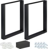 Merkloos Relaxdays Tafelonderstel - 60 x 72 cm - 2 stuks - Metaal - Zwart
