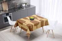 Bonamaison Tafelkleed, Anti-Mold, Sneldrogend, Waterdicht, 100% Polyester Tafellaken, Bruine tinten, 140 x 140 Cm