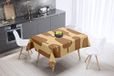 Bonamaison Tafelkleed, Anti-Mold, Sneldrogend, Waterdicht, 100% Polyester Tafellaken, Bruine tinten, 140 x 140 Cm