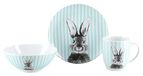 CreaTable Happy Bunny Green 3-delig porseleinen tafelservies