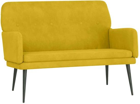 vidaXL Bankje 108x79x79 cm fluweel geel