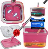 Alanberg Spinmop Dweilsysteem met Emmer en Wringer – Roze