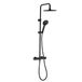 Wirquin 60722893 douchezuil met thermostatische mengkraan Black Roma Comfort 5 straalsoorten, zwart