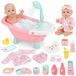 Poupée de bébé avec bain et accessoires 30 cm