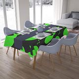 Bonamaison Tafelkleed, Anti-Mold, Sneldrogend, Waterdicht, 100% Polyester Tafellaken, Neon groene rook, 140 x 200 Cm