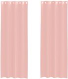 vidaXL Gordijnen Voile met doorvoertules 2 stuks 140x260 cm Roze