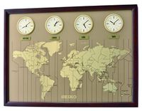 Seiko Wandklok van hout, bruin, 44,3 x 60 x 5,5 cm