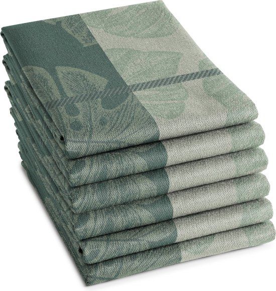 DDDDD Monstera Theedoeken - Set van 6 - Katoen - 60x65 cm - Laurel