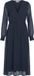 VILA Maxi-jurk VIFALIA met lange mouwen, V-hals, A-lijn, effen, 100% gerecycled polyester, navy blazer, maat 36