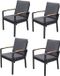 AVH-Collectie Costa Rica dining tuinstoel aluminium antraciet set van 4