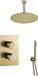 Fortifura Calvi Inbouw Regendoucheset - thermostatisch - plafondarm - 25cm - hoofddouche - staaf handdouche - metalen doucheslang - PVD - geborsteld messing (goud)