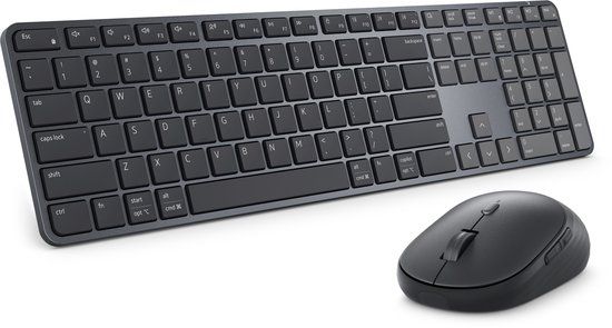 DELL Pro 7 Slim KM726 toetsenbord Inclusief muis RF-draadloos + Bluetooth QWERTY US International Zwart