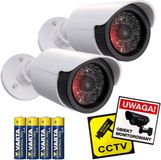 Maclean Set van 2 stuks Dummy camera IR-LED's - IR-LED's, wit, voeding 2xAA - ABS, IR1800 W