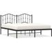 Lit Double Lit Adulte Cadre De Lit Métal Sans Matelas Et Tête De Lit Noir 180x200 cm