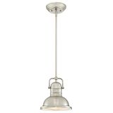 Westinghouse Lighting Boswell 63346 Hanglamp met een lamp, geborsteld nikkel-afwerking met prismaglas