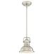 Westinghouse Lighting Boswell 63346 Hanglamp met een lamp, geborsteld nikkel-afwerking met prismaglas