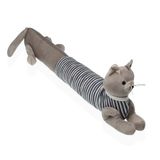 VERSA Langwerpige kattendeurhouder, decoratieve deurstopper, afmetingen (H x L x B) 21 x 73 x 16 cm, grijs