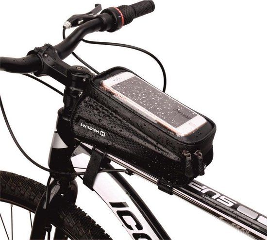Swissten Telefoonhouder Fiets Waterdicht - XXL - Zwart