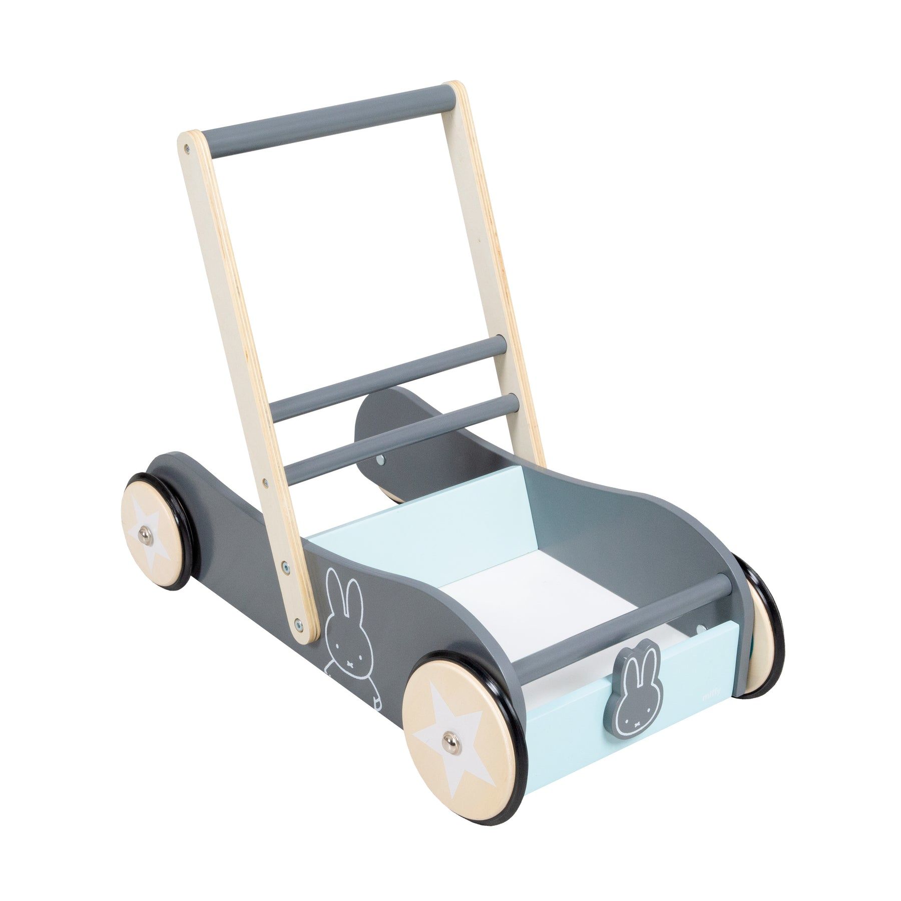 Roba Loopwagen Nijntje Junior - Hout - Grijs/Mint - 56 x 29 x 45 cm