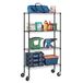 Furinno Wayar 4-laags metalen opbergrek met wielen, 36 x 14 x 58, zwart