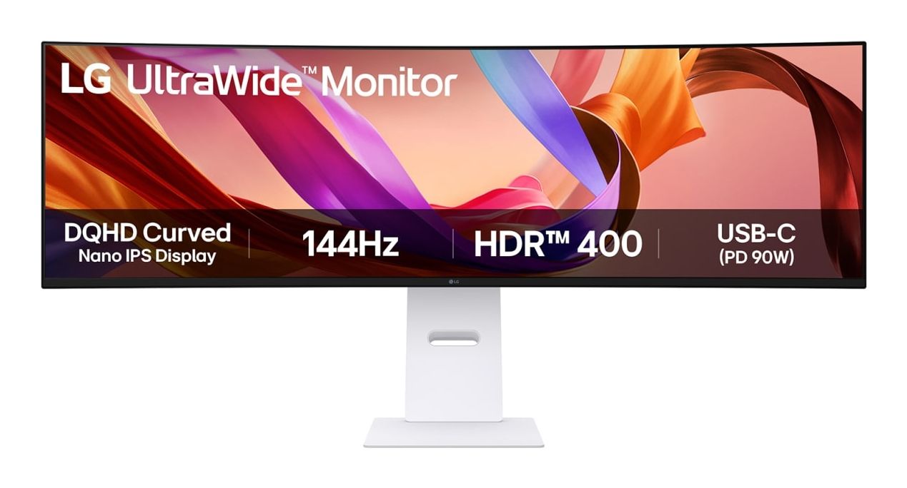 LG 49U950A-W 49-inch Curved Dual QHD Monitor - Nano IPS, 144Hz, HDR