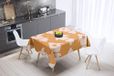 Bonamaison Tafelkleed, Anti-Mold, Sneldrogend, Waterdicht, 100% Polyester Tafellaken, Oranje, gebroken wit, 140 x 140 Cm - Ontworpen en Vervaardigd in Turkije
