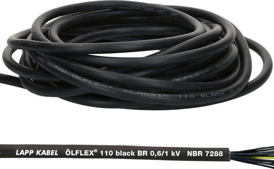 Lapp 10 meter Ölflex Classic 110 Zwart 0,6/1kV PVC stuurstroomkabel 3x0,75 mm²