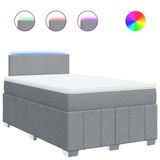 vidaXL Boxspringbed met matras, lichtgrijs, 120x190 cm, gestoffeerd