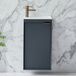 Hudson Reed Meuble lave-mains - 40 cm - Plan vasque encastré - Suspendu - Anthracite - Poignée design dorée