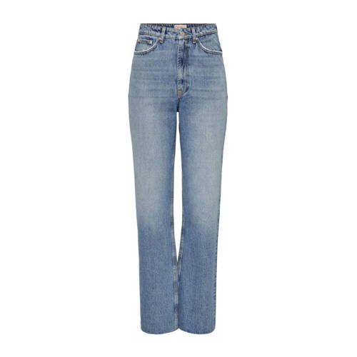 ONLY ONLRILEY High Waist Straight Jeans - Light Blue Denim