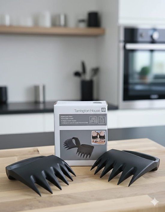 Tarrington House BBQ Pulled Pork Klauwen Set - Premium Meat Shredder - Hittebestendig Kunststof - Voor Vlees, Kip & Brisket - Zwart