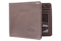 Big Skinny Bi-Fold Slim Wallet Slim Wallet voor heren van leer voor maximaal 25 kaarten, bruin
