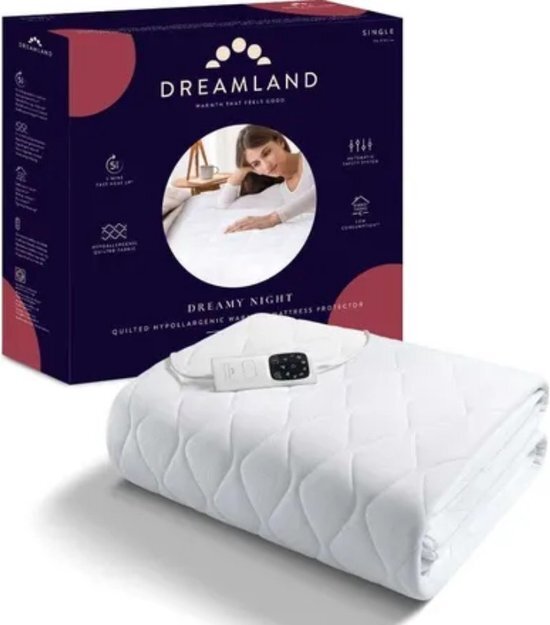 Dreamland 16969 Elektrische onderdeken 1-persoons - 195 x 90 cm - Wit