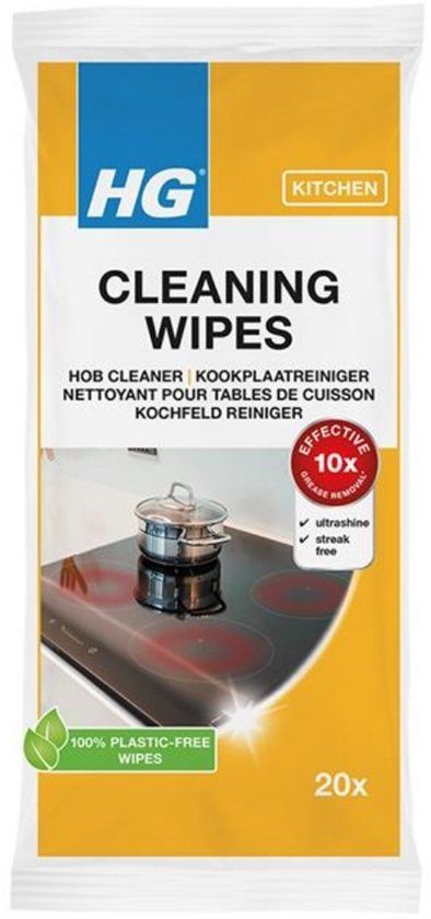 HG kookplaatreiniger wipes (20 doekjes)