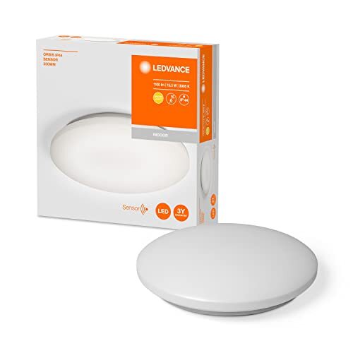 Ledvance ORBIS LED badkamerlamp met sensor, LED plafondlamp met IP44 warm wit met 15 W, 1100 lumen en 30 cm diameter. ORBIS IP44 SENSOR 300MM 15.5W 830