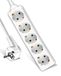 V-TAC VT-1105-2 5Ways Socket (3G1.5mm2 X 1.5M) Polybag met kort wit