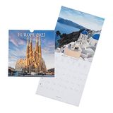 Drager Paris Europa 2023 wandkalender om op te hangen, 29 x 29 cm, 16 maanden, sept 22 tot december 23, 7 talen, kalender kantoor, huis, keuken, reisfoto's, FSC®-gecertificeerd papier