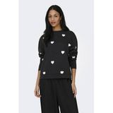 JDY sweater met hartjes zwart