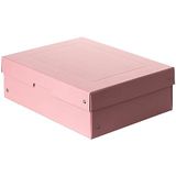Originele FALKEN PureBox pastel. Made in Germany. 100 mm hoog DIN A4 roze. Opbergdoos met deksel van stevig karton Vegan geschenkdoos transportdoos doos doos multifunctionele doos