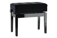 GEWA Pianobank Deluxe Compartment, zwart hoogglans, met muziekbladvak