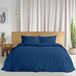 Ensemble de literie, 100% coton, bleu, pour un lit double, fabriqué en Italie