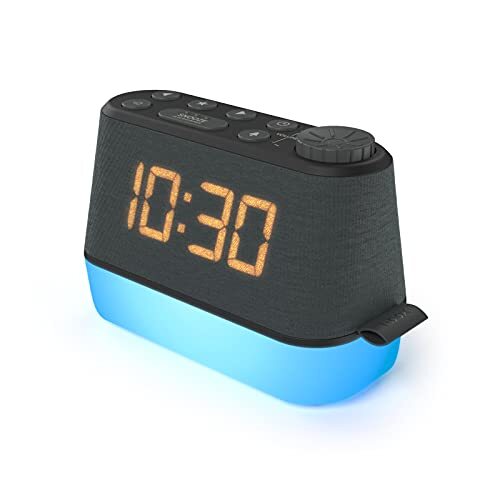 iBox Wekkerradio met Nachtlampje USB-oplader en Ontspanningsgeluiden, Alarm Clock Wekker Digitaal met Dubbel alarm, Dimbaar LED-display
