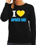 Bellatio Decorations I love Apres-ski sweater / trui Wintersport - dames - zwart M