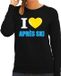 Bellatio Decorations I love Apres-ski sweater / trui Wintersport - dames - zwart M