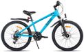 SJOEF Vélo d'escalade Garçon 24 pouces - VTT Enfant 8-12 ans - Vélo 24 pouces - 6 vitesses - Garde-boue - Bleu