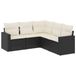 vidaXL Loungeset met kussens, polyrattan, zwart
