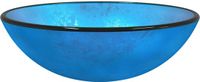 vidaXL Wasbak 42x14 cm gehard glas blauw